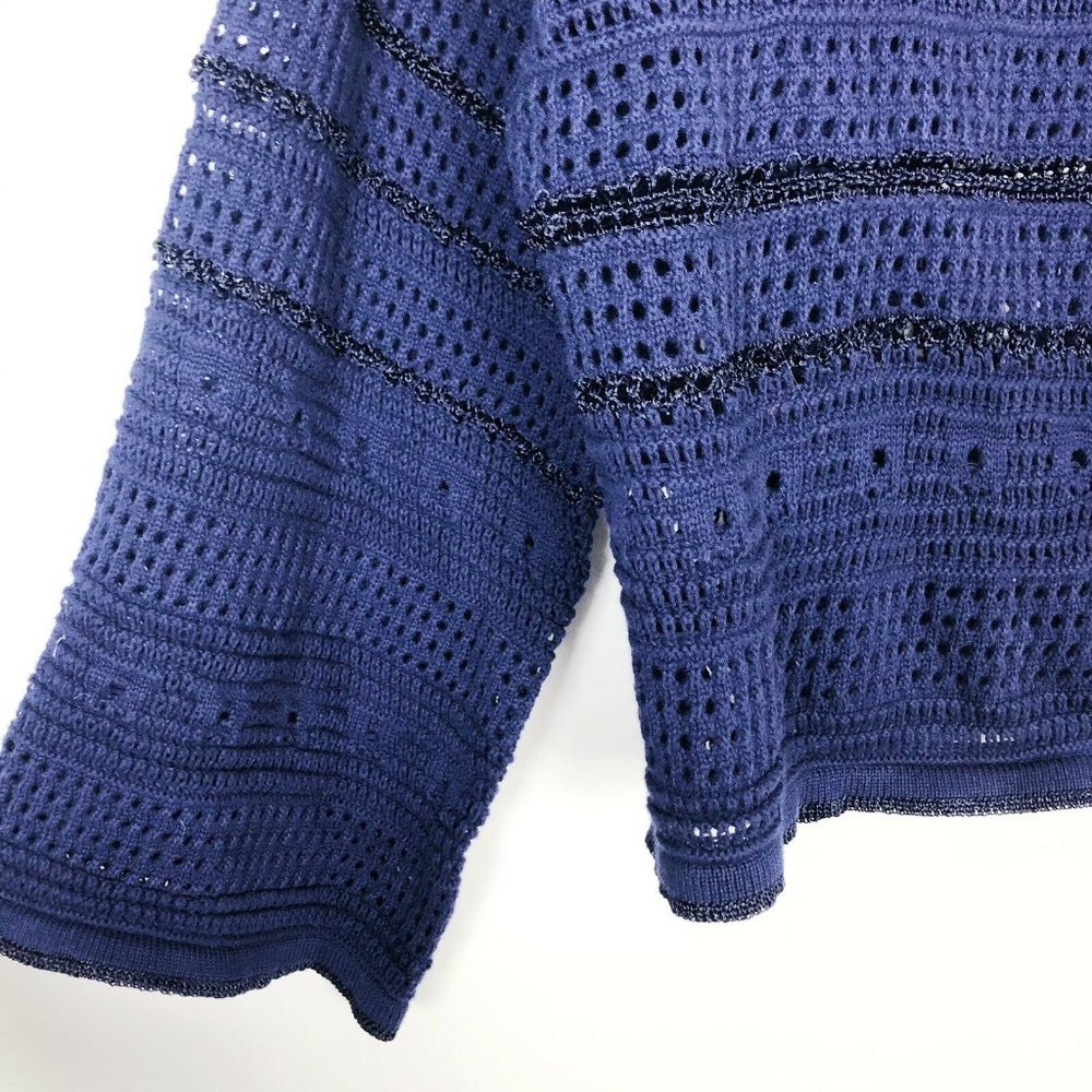 CENY Open Knit Cropped Boxy Lightweight Sweater - Picture 4 of 4